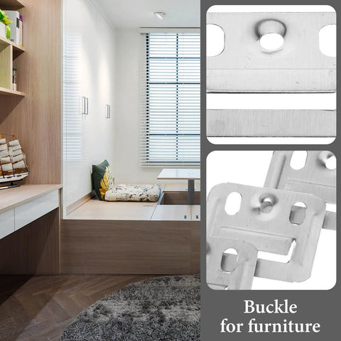 100 Piece Stainless Steel Wall Panel Clamps Buckles Fixing Kit shown in a modern living room setting