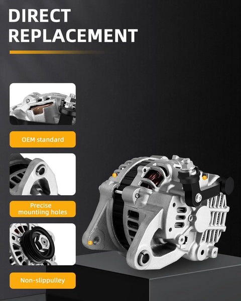 Beefed-Up High Output 12V 80Amp Replacement Alternator With 4-Groove Pulley For Mazda Protege 1997-2003 2.0L 1.6L 1.8L And Protege5