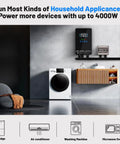 Hybrid Solar Inverter 4000W 24V DC To 120V AC Pure Sine Wave Power Converter installed in modern living room
