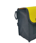 Leg Mounted Cargo Pocket For Scuba Diving With Strap On Pocket, detail of yellow utility pocket for dive gear with black trim