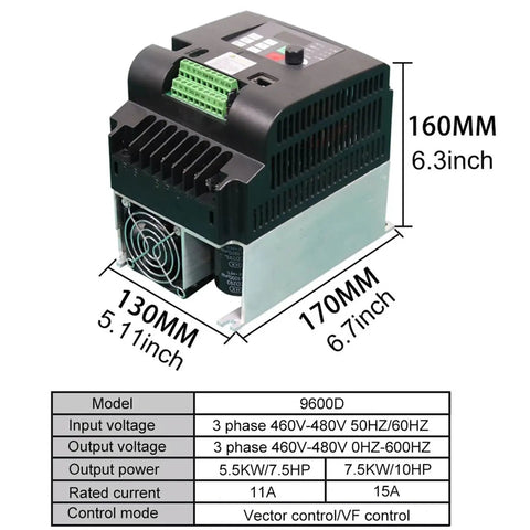 Industrial 460V To 480V 3 Phase Frequency Inverter For Motor Control 5.5 To 55 KW Range Variable Frequency Drive Workhorse For Smooth Speed Control Of Industrial Machinery, 160mm unit