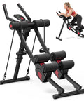 Heavy Duty Adjustable Ab Machine And Upgraded Split Track Core Trainer For Savage Home Workouts, black and red, compact design.