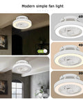 16 Inch Flush Mount Ceiling Fan With Lights Low Profile Enclosed White Ceiling Fan With Remote For Kitchen Bedroom Or Dining Room Ultra Quiet Copper Motor Modern Sleek Look And Energy Saving Design displaying light temperatures 3000K-6000K indoors