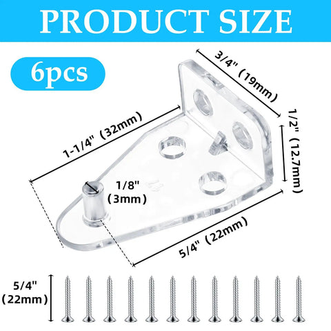 Six Clear Hold Down Brackets For Blinds 1 Inch Mini Brackets With Screws Replacement Clips For Window And Door Bottom Rails