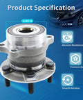 Product specification of Rear Wheel Bearing And Hub Assembly Replacement 512518 Fits Crosstrek Impreza Forester And XV Crosstrek With ABS And Five Lug Pattern Drop In Replacement Hub Unit For Smooth Handling And Quiet Ride