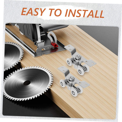 Stainless Steel Sliding Door Track Wheels With Nylon Rollers Silent Pulley System for Quiet Smooth Operation installed view