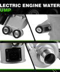 Electric Engine Water Pump For BMW 328i 335i 435i M2 X5 X6 3.0L Inline 6 2013 To 2019 close-up view showing connections and alloy design.