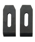 Close-up of two steel step blocks from 24 Piece Milling Clamp Kit For Small Milling Machines With 0.305 Inch Table Slots Includes Hold Downs Step Blocks