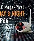 CVT-20WB 3MP Wireless HD Camera Add-On Replacement Button Type For CVT804A CVT808A CVT808N With Wireless Sync And Plug-And-Play Setup Easy Install High-Quality Surveillance Accessory shown with IP66 rating for day and night use.