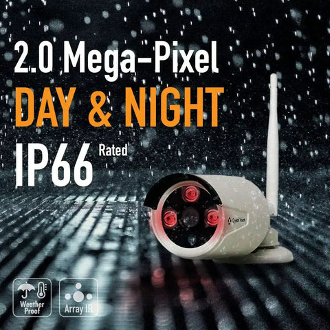 CVT-20WB 3MP Wireless HD Camera Add-On Replacement Button Type For CVT804A CVT808A CVT808N With Wireless Sync And Plug-And-Play Setup Easy Install High-Quality Surveillance Accessory shown with IP66 rating for day and night use.
