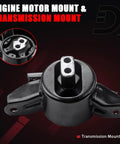 Engine And Transmission Mount Set Of 3 For Hyundai Elantra 1.8L 2011 Through 2016 Kia Forte 1.6L close-up, black metal mount