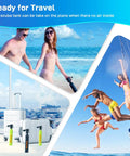 0.5L Portable Scuba Tank For Freediving And Snorkeling, DOT Certified S300 Plus, shown with travelers and luggage, ready for diving