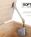 Lid Stay With Soft Close For Toy Box Lids And Upward Top Opening Doors 105 Degree Open Easy Install Lid Support for safe closing.