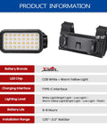 Hella Bright UTV Dome Light Plus Rechargeable Overhead Roll Bar Lamp With Five Lighting Modes And Thirty Two Glow Leds Featuring Auto Memory Function For Trail Rides And Foggy Off Road Adventures, product specs on display.