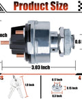 Universal 12V Four Position Ignition Switch With Key For Cars Trucks Trailers Forklifts And More Acc Off IGN Start shown with dimensions