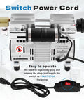 Heavy Duty Oil Free Vacuum Pump 750 Watt 7 Cfm 92 Kpa with switch power cord for easy operation and control.