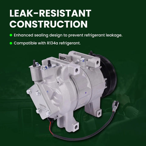 AC Compressor With Clutch Fits Nissan Altima And Infiniti Qx60 2.5L 3.5L Engines Replacement CO29073C showing leak-resistant design.