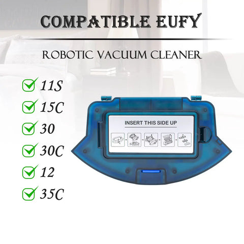 Replacement Dust Bin Box For Eufy RoboVac 11S 12 15C 15T 30 30C 35C 25C G30 Vacuum Cleaner, Durable ABS Part with compatibility list