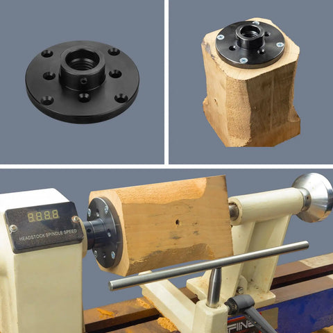 4 Inch Steel Wood Lathe Face Plate For Wood Turning With 1 Inch 8 TPI Spindle Fit And 8 Screw Mounting Holes