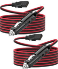 2 Pack CB Radio Power Cord With 12V Lighter Plug, 3 Pin 2 Wire, 16 AWG Heavy Duty Cable, 4.8 Foot Length, side view