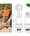 Air Relief Valve For Irrigation Systems With Vacuum And Air Release NPT Threaded Interface, dual exhaust ports, size dimensions.