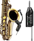 Wireless Saxophone Microphone System Clip On Instrument Microphone For Sax And Trumpet With Preset EQ And Echo Level Up To 196 Feet