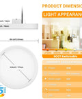 5 Inch Field Selectable 5CCT LED Edgelit Slim Surface Mount Downlight For J-Box Round Mini Flat Panel Light dimensions and specs