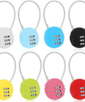 Eight Pack 3 Digit Combination Wire Locks For Luggage, Gym Lockers, Backpacks And Suitcases Waterproof Resettable Padlocks