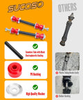 Chevy Silverado GMC Sierra 1500 Sway Bar Link Kit 2007-2018 Stabilizer Upgrade With Polyurethane Bushings For Reduced Body Roll And Tight Handling On Rough Roads, black steel links and red bushings