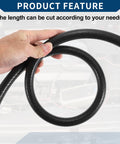 Close-up of High Temp Silicone Vacuum Hose For Cars And Trucks Heavy Duty Vacuum Line 0.5 Inch ID 3mm Wall Thickness Black 130 PSI
