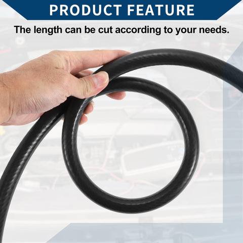 Close-up of High Temp Silicone Vacuum Hose For Cars And Trucks Heavy Duty Vacuum Line 0.5 Inch ID 3mm Wall Thickness Black 130 PSI