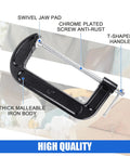 Beefy 8 Pack C Clamp Set 6 Inch Heavy Duty Cast Iron Frame Sliding T Handle For Maximum Stability Ideal For Woodworking Welding Building And Automotive Projects Black 6-inch clamp