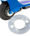 Rear Chain Sprocket 25H 55 Tooth Replacement For Razor E300 Electric Scooter displayed with tire and wheel view.