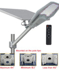 Next Level 400W Solar Street Light With 40000 Lumens Dusk To Dawn IP67 Outdoor LED Lamp Remote Control 48000mAh LiFe Battery Perfect