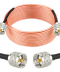 RG316 Coax Cable 25 Foot UHF PL259 Male To Male 50 Ohm For HAM Radio with silver-plated connectors