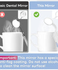 Go To Rechargeable LED Dental Mirror With USB Charging, Fog Free Surface, White And Yellow Dual Lighting, Detachable Design For Easy Cleaning, Compact And Portable For Home Or Clinic Use, Blue, shown on mug