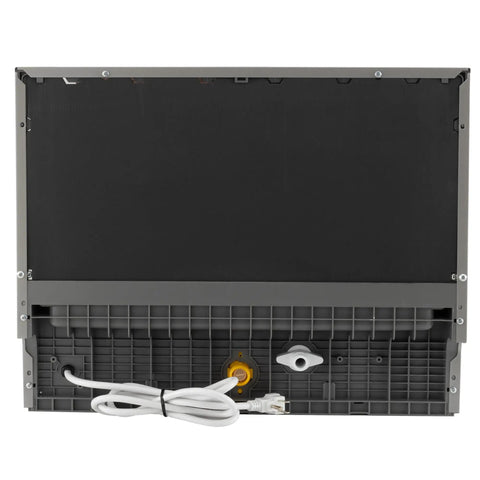 Compact 22 Inch RV Countertop Dishwasher With LED Touch Controls And Child Lock Featuring Eight Heavy Duty Wash Settings And Triple Stage Filtration back view showing connections and power cord.