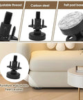 Adjustable Furniture Leg Levelers Set 12 Pieces for tables chairs cabinets sofas and desks with precision threaded feet close-up