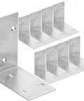 Heavy Duty Stainless Steel L Brackets 3.3 Inch By 1.9 Inch Pack Of 10 90 Degree Corner Shelf Braces with visible 5mm mounting holes.