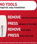 Medium Wire Toggle Hooks Set With Adhesive Strips 35 Hooks And 40 Strips Damage Free Hanging On Smooth Surfaces No Tools Needed