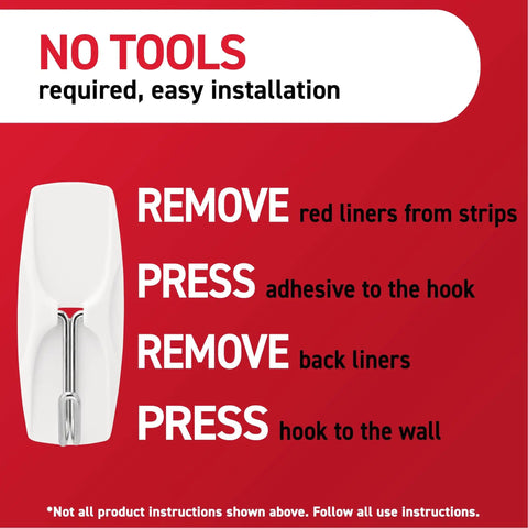 Medium Wire Toggle Hooks Set With Adhesive Strips 35 Hooks And 40 Strips Damage Free Hanging On Smooth Surfaces No Tools Needed