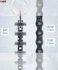 Detailed chain view of 24 Inch Chain Wrench With 6.3 Inch Pipe Capacity Heavy Duty Chromium Vanadium Steel I Beam Handle.