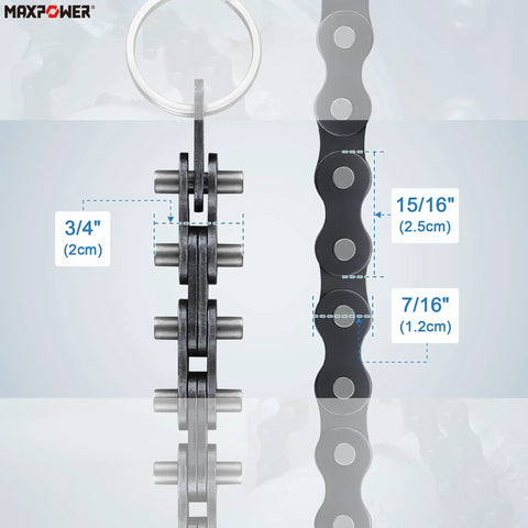 Detailed chain view of 24 Inch Chain Wrench With 6.3 Inch Pipe Capacity Heavy Duty Chromium Vanadium Steel I Beam Handle.