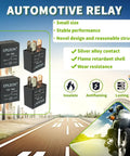 5 Pin 12V SPDT Relay 30A Waterproof High Performance Multi Purpose Auto Universal Replacement Pack Of 4 For Stable Electrical Switching In Cars Trucks Marine And RVs, black relay pack