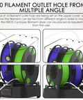Filament Dryer And Dry Box For 3D Printers With Fan, showing 10 filament exit holes, compatible with 1.75mm to 3.00mm filaments.