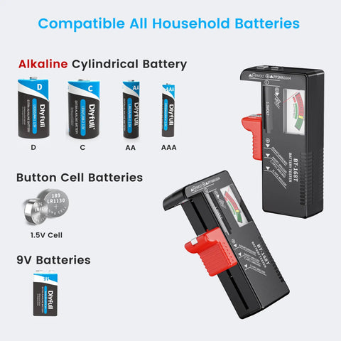Magnetic Battery Tester For AA AAA C D 9V And 1.5V Button Cells With Secure Magnetic Hold Delivers Fast Accurate Checks On Household Alkaline Batteries No Drama on batteries