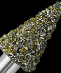Close-up of a pointed head from the Twenty 46 Grit Diamond Grinder Bits Set For Rotary Tools With 3mm Shank Fits One Eighth Inch Collet Ten Head Shapes