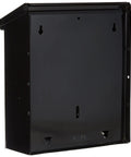 Back view of Black Townhouse Wall Mount Mailbox With Hidden Locking Compartment And Two Keys Rust Resistant Galvanized Steel Construction