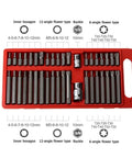 Heavy Duty 40pc Screwdriver Bit Set With Holder Featuring High Torque Hex Star Torx Socket Tips For Electric Repair That Crushes Rusted Bolts Effortlessly Without Bending Or Stripping, red case