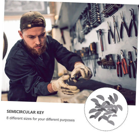 Mechanic using Stainless Steel Woodruff Key Set 80 Pcs 8 Sizes SAE Fasteners For Pulleys And Drive Shafts Hub Adjustment